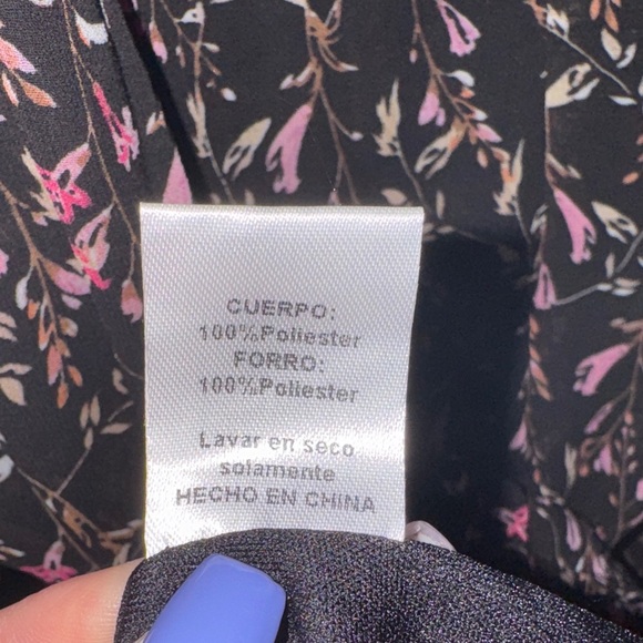 TCEC Black and Pink Floral Long Sleeve Dress - Picture 9 of 12